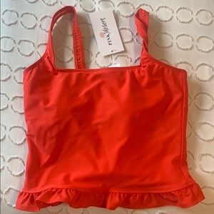 Pink Deseret Mini Ruffle Tankini top